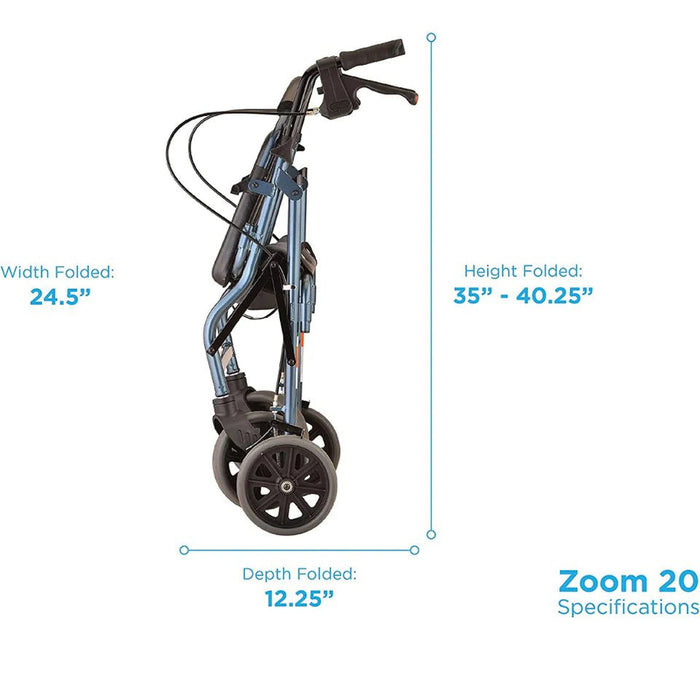 Nova Medical Zoom Series Lightweight Folding Rollators with 8" Wheels