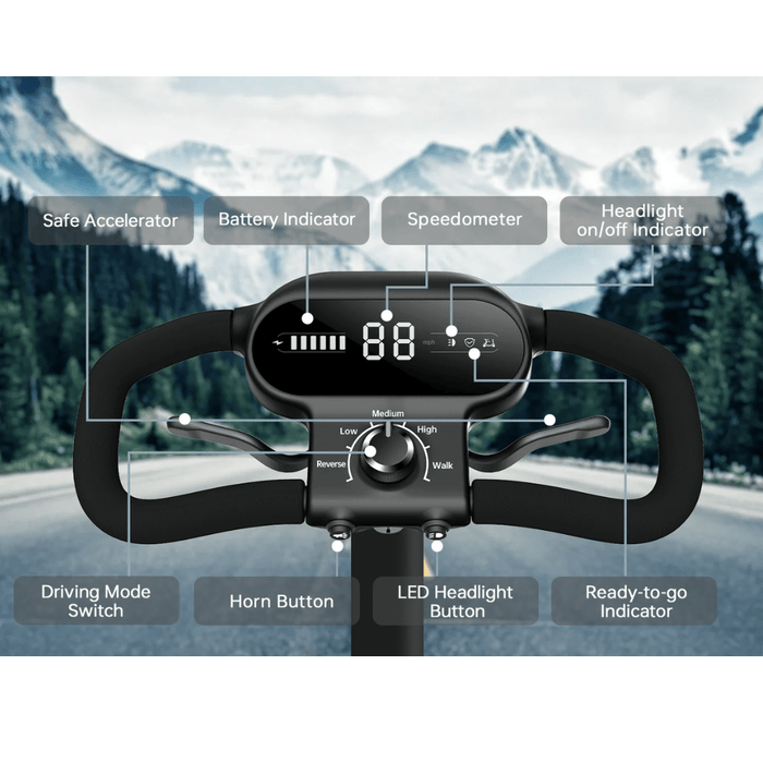 Paiseec S3 Folding Mobility Scooter Digital Display