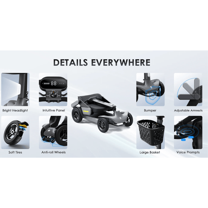 Multiple Details With Paiseec S3 Mobility Scoters