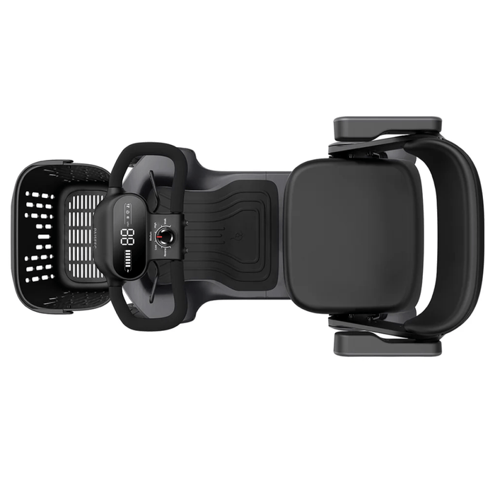 Paissec S3 Top View Black scooter deck with handlebar and digital display on a white background