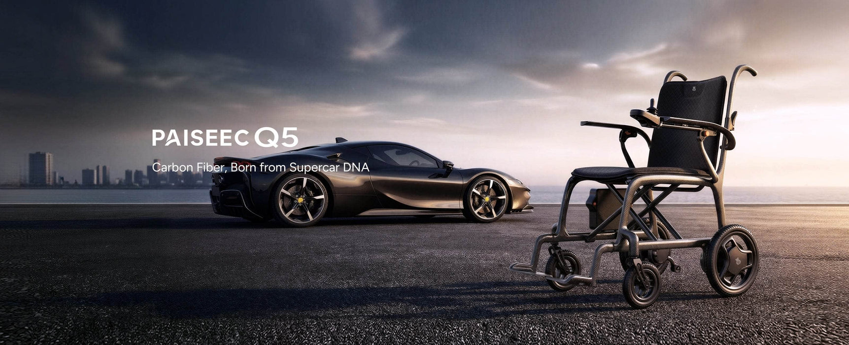 PAISEEC Q5 Carbon Fiber Electric Wheelchair – lifestyle banner