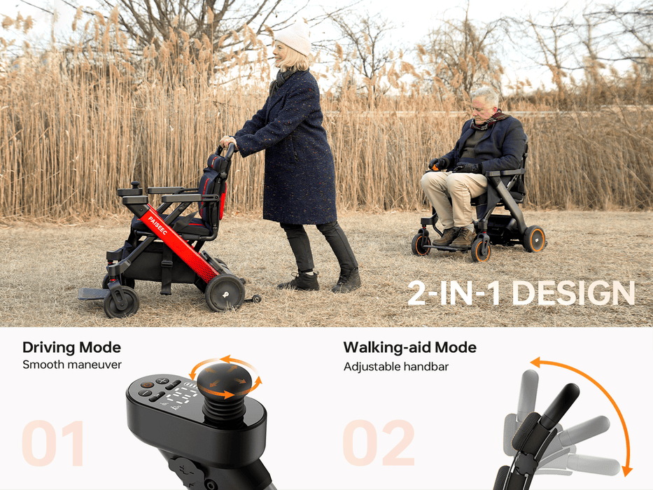 PAISEEC W1 2-in-1 Electric Wheelchair – wheelchair and rollator modes