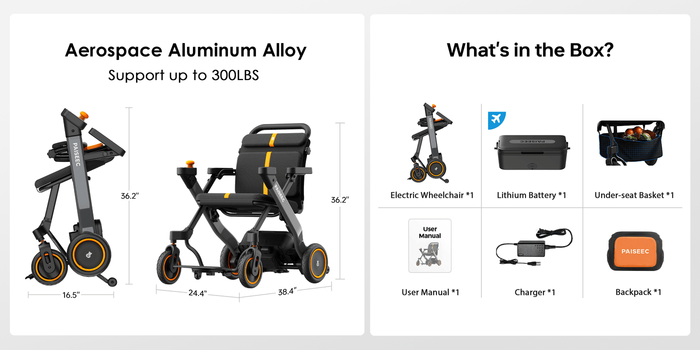 PAISEEC W1 2-in-1 Electric Wheelchair – walking support