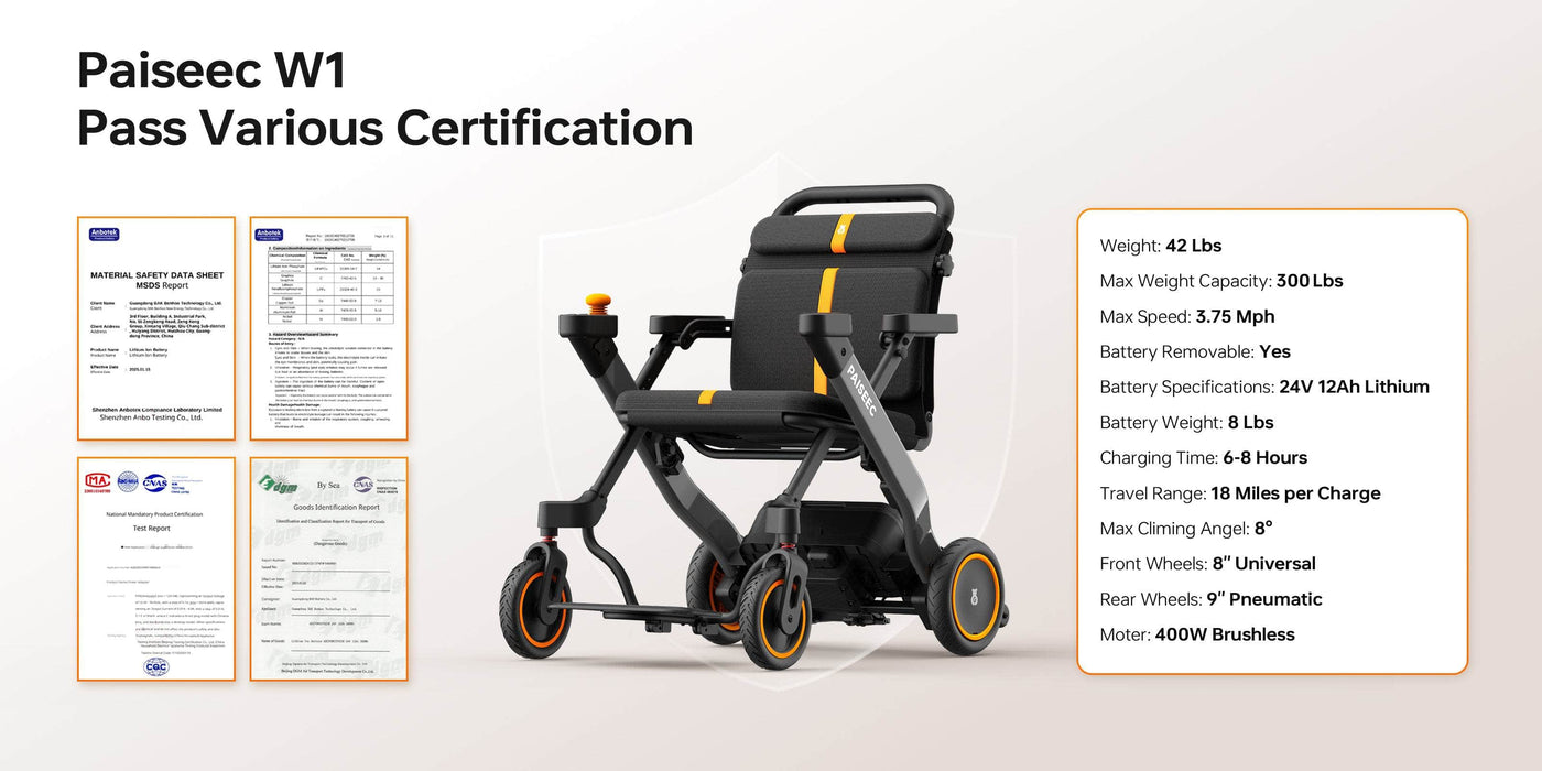 PAISEEC W1 2-in-1 Electric Wheelchair – in use outdoors
