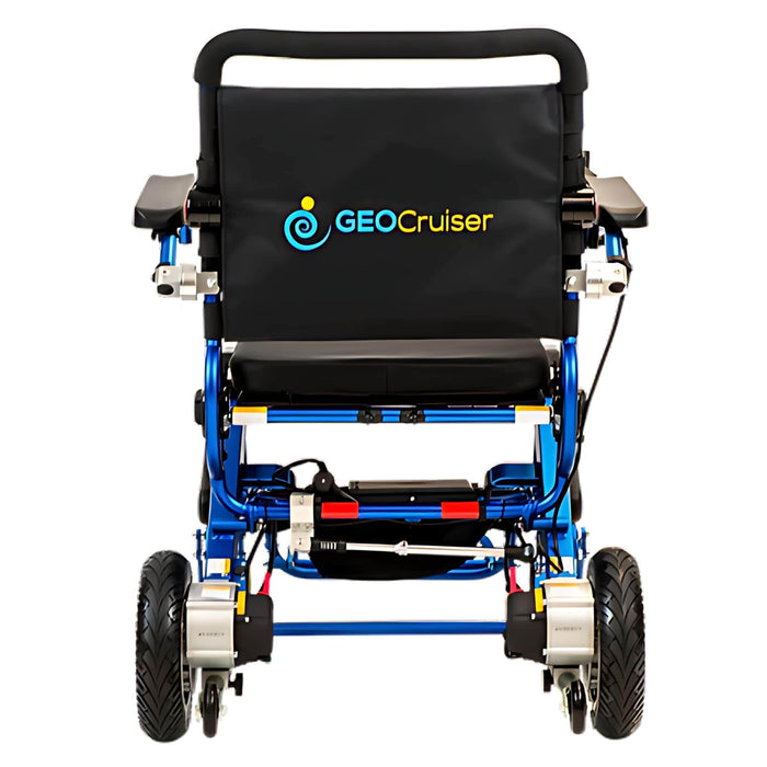 PathwayMobilityGeoCruiserEliteEXFoldablePowerWheelchairColorBlueBackView