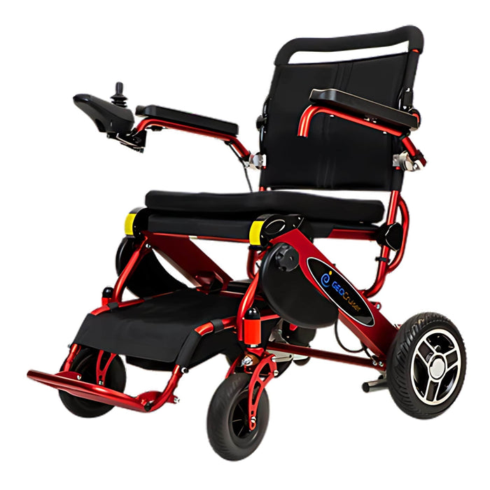 PathwayMobilityGeoCruiserEliteEXFoldablePowerWheelchairColorRedFrontSideView