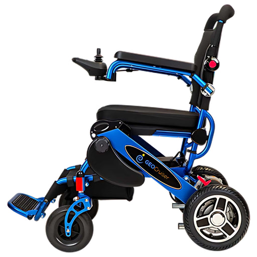 PathwayMobilityGeoCruiserEliteEXFoldablePowerWheelchairColorBlueSideView