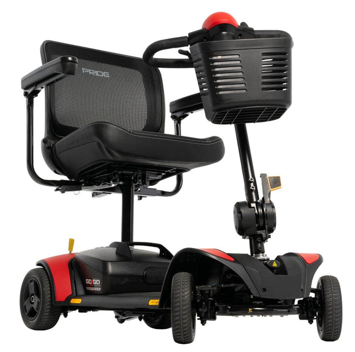 Pride Go Go Elite Traveller 2 Platinum 4-wheel scooter in Cardinal Red