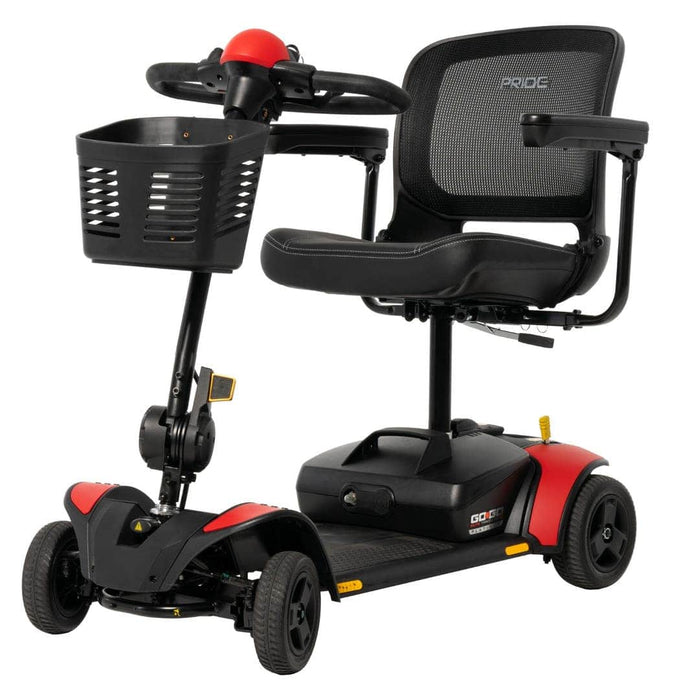 Pride Go Go Elite Traveller 2 Platinum scooter left beauty angle in red