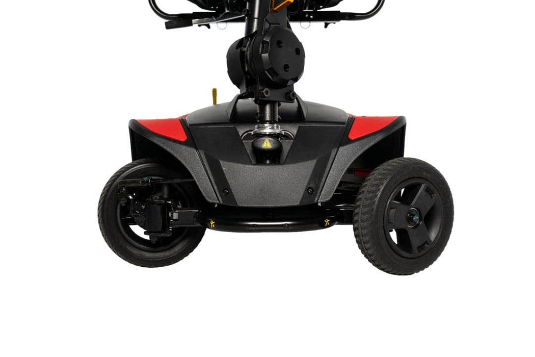 Pride Go Go Elite Traveller 2 Platinum scooter front close-up in red