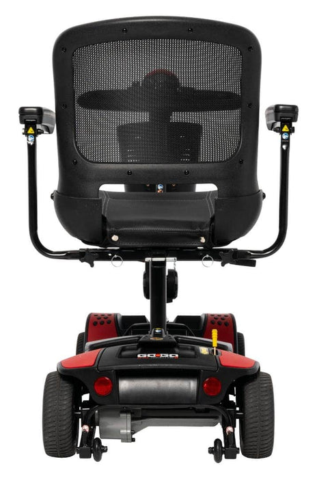 Pride Go Go Elite Traveller 2 Platinum scooter rear view in red