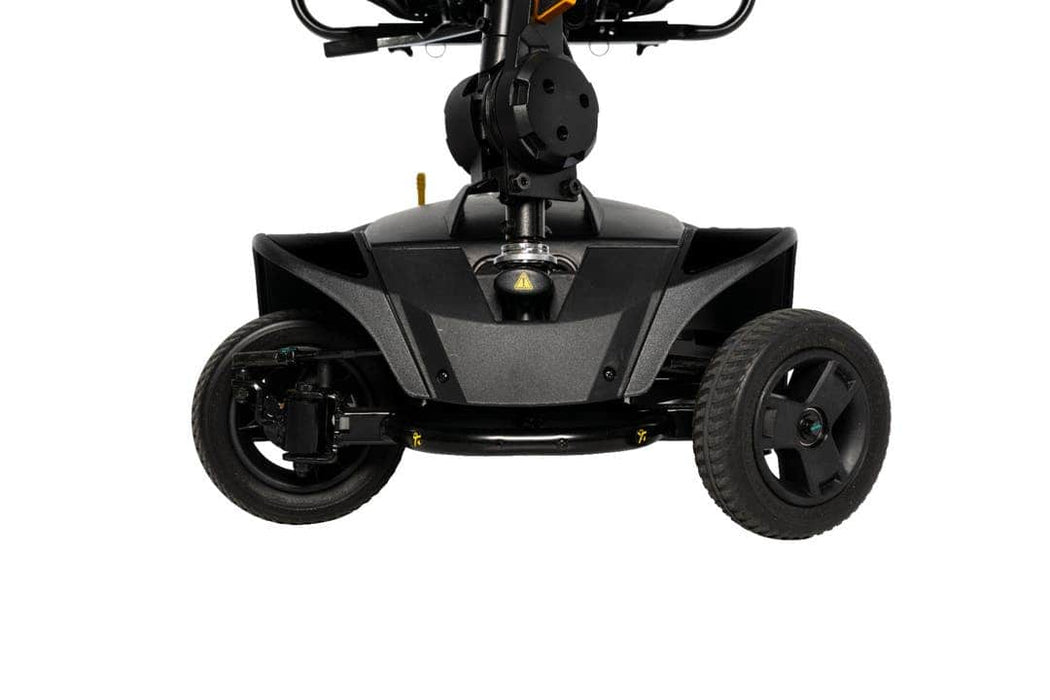 Pride Go Go Elite Traveller 2 Platinum scooter front close-up in black