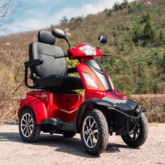 Baja Raptor 2 Mobility Scooter Color Red Front Side View