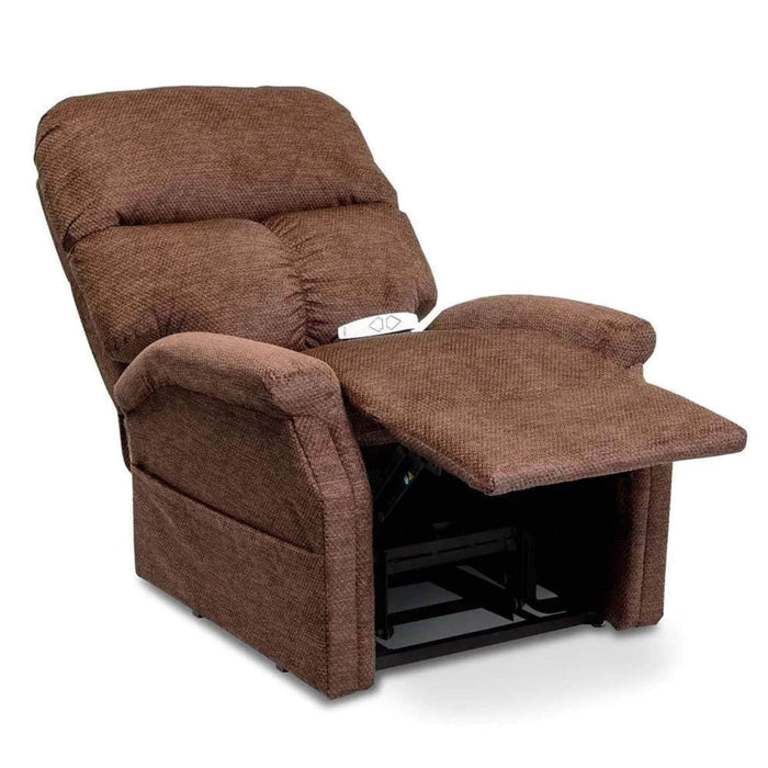 Pride Classic Lift Chair Color Stone Front View - Adjustable Backrest and Footrest