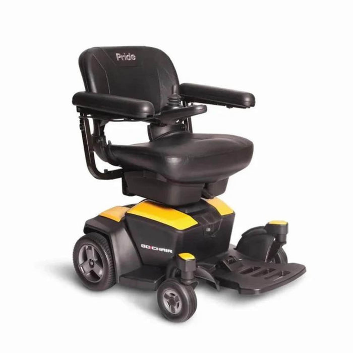 Pride Mobility Go Chair Color Yellow Front Side View