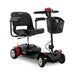 Pride Go-Go Elite Traveller 4-Wheel Mobility Scooter Color Red Front Right Side View