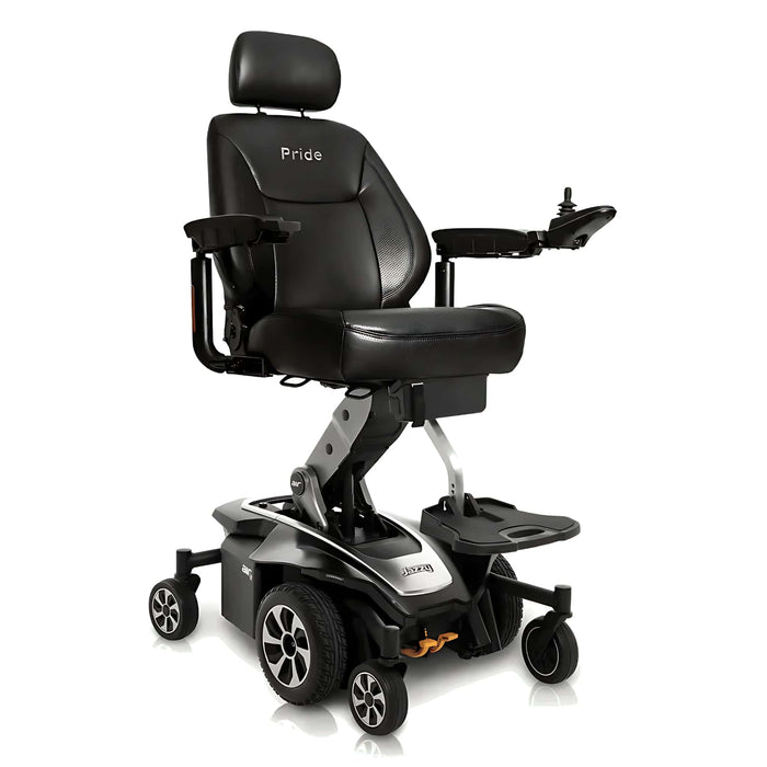 pridejazzyair2powerchairwith40ahbatteriescolorsilverfrontsideview