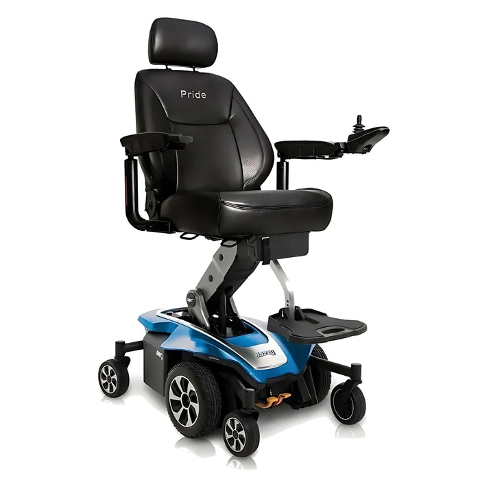 pridejazzyair2powerchairwith40ahbatteriescolorbluefrontrightview