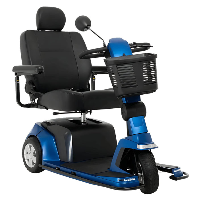 pridemaxima3wheelmobilityscootercolorbluewithbasketfrontrightsideview