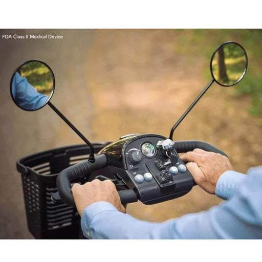 pride mobility pursuit 2 Black Color handlebar and Controls with side mirror and Basket  - FDA Class II Medical Device
