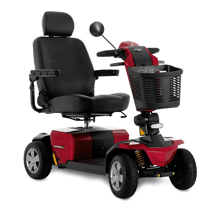 victorylxsportmobilityscootercolorredwithbasketfrontrightsideview