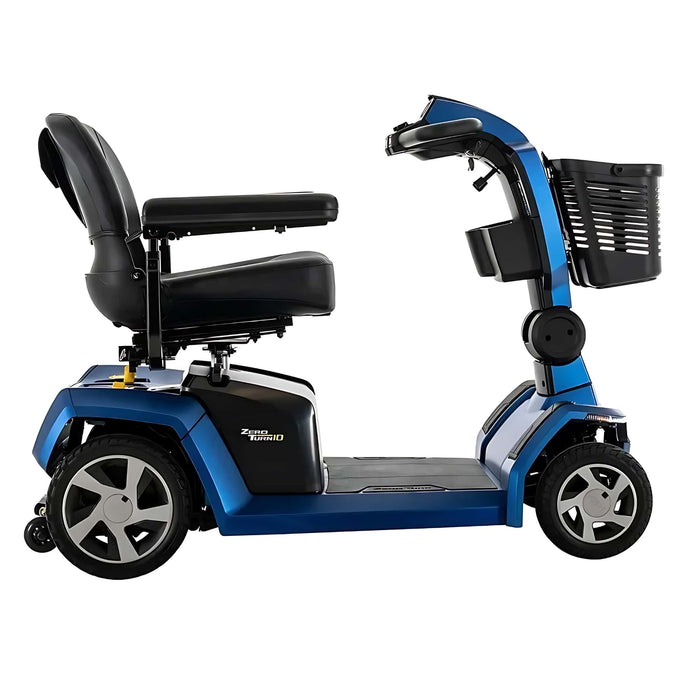 pridezeroturn10mobilityscootercolorbluewithbasketrightsideview