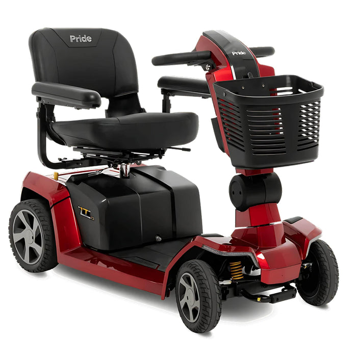 pridezeroturn10mobilityscootercolorredwithbasketfrontrightsideview