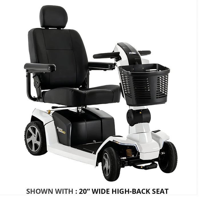 pridezeroturn10mobilityscootercolorwhitewithbasketfrontrightview-shownwith20widehigh-backseat