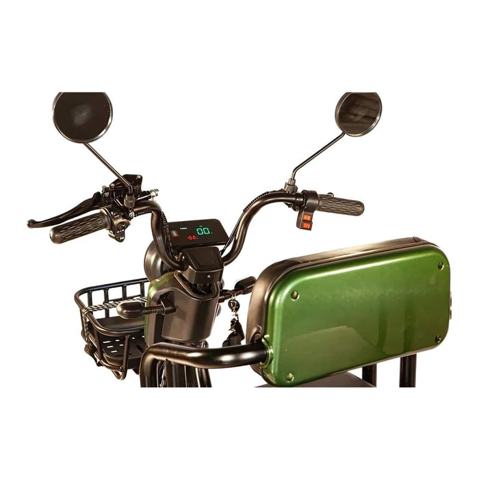 Pushpak3500ColorGreenwithhandlebars_lcdscreenandfrontcargobasket