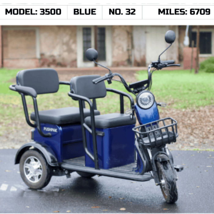 Pushpak 3500 Used Blue 2 Passenger Electric Tricycle