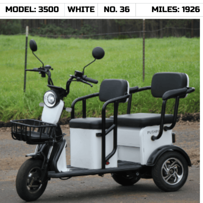 Pushpak 3500 Used White 2 Passenger Electric Trike