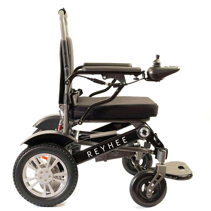 ReyheeRoamerFoldingElectricWheelchairColorBlackRightSideView