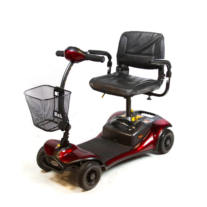 ShopRiderDasher4ElectricMobilityScooterColorRedFrontLeftSideView