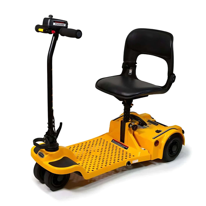 ShopriderEcho4-WheelFoldingMobilityScooterColorYellowFrontSideView