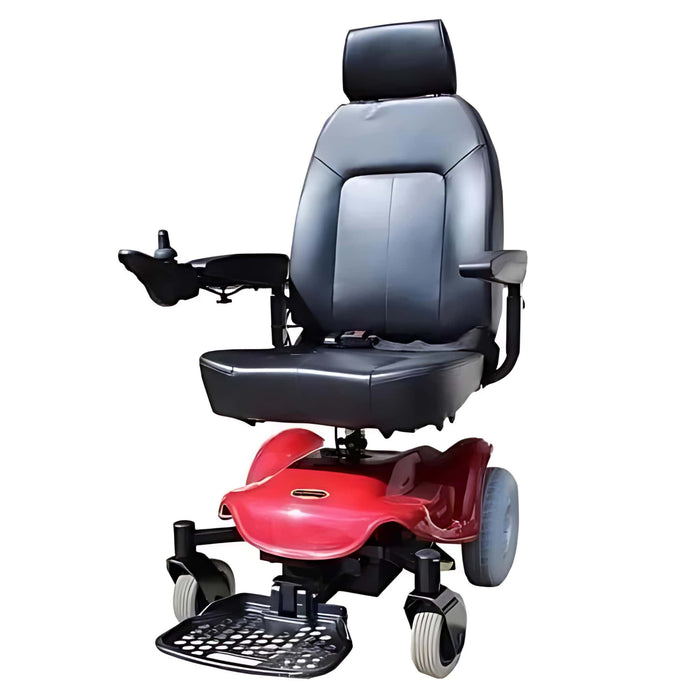 ShopRiderStreamerSportPowerChairRedBlackFrontSideView