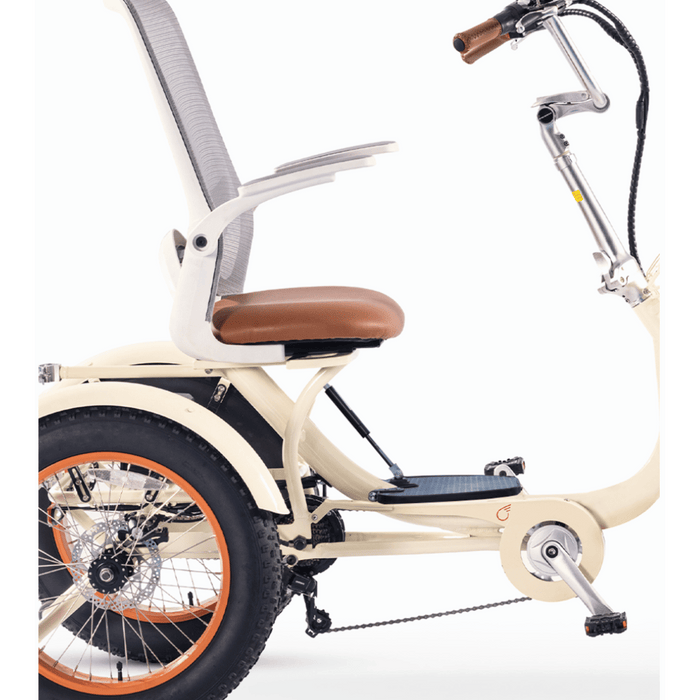 SimpleGlife750WattFatTireElectricTricycleCloseUpSideView