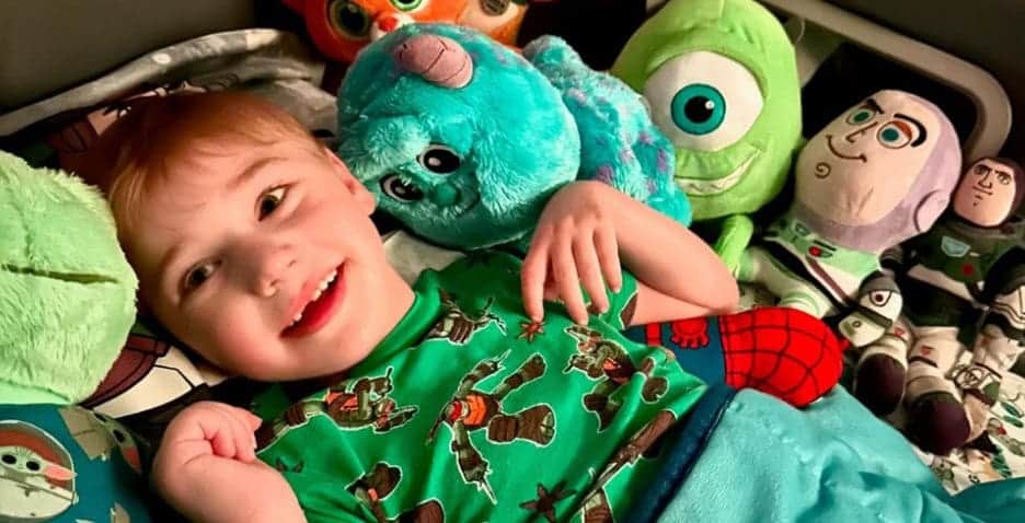 Sleep Safe Insight Bed Child Smiling With Toys