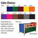 SLeep Bed Safe 2Color choice chart with a sample multi-colored bed frame below.