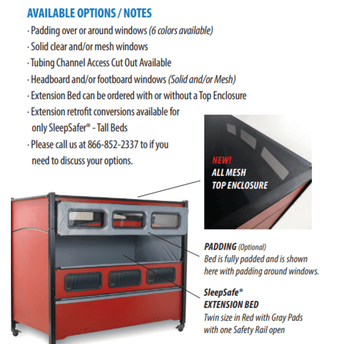 SleepSafer Extension Bed: Tall Safety Bed for Kids & Adults with Special Needs by SleepSafe