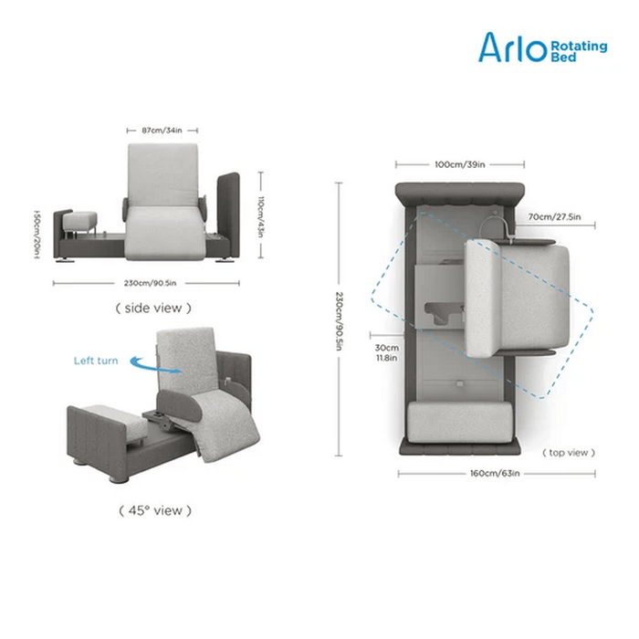 StarSleep Arlo Rotating Care Bed for Seniors