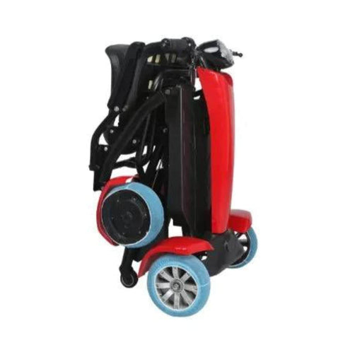 Tzora Lite E Fold Mobility Scooter Color Red Side View Folded