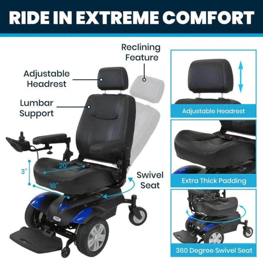 Vive Health Electric Wheelchair Model V - Ride In Extreme Comfort 
