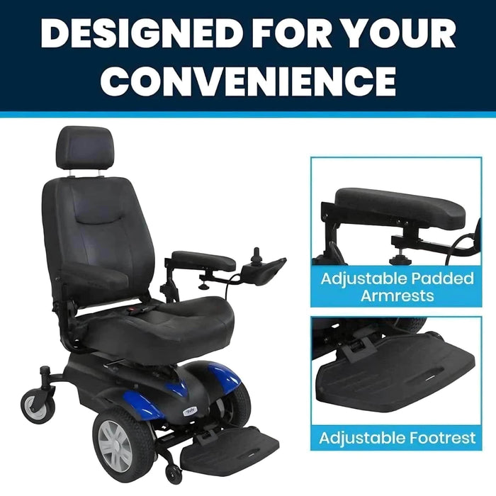 ViveElectricWheelchairModelV-DesignedForYourConvenience-AdjustablePaddedArmrestsandFootrest