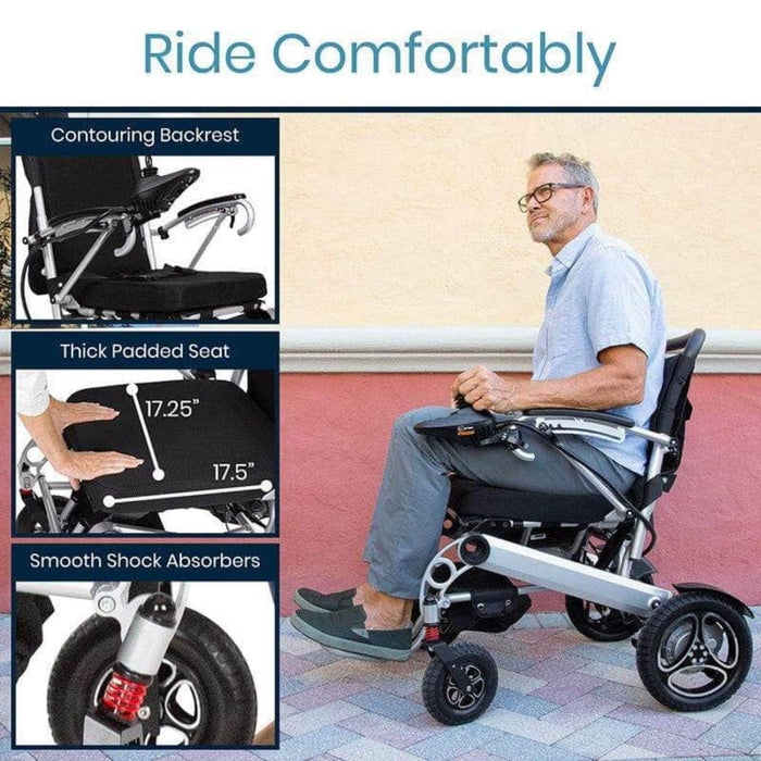 Power Wheelchair - Foldable Long Range Transport Aid - Ride Comfortably