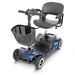 Vive4WheelMobilityScooterwithbasketColorBlueFrontSideView