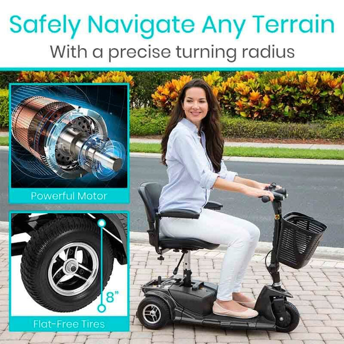 Vive 3 Wheel Mobility Scooter Safely Navigate