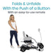Vive Health Folding Mobility Scooter Automatic Folds and Unfolds