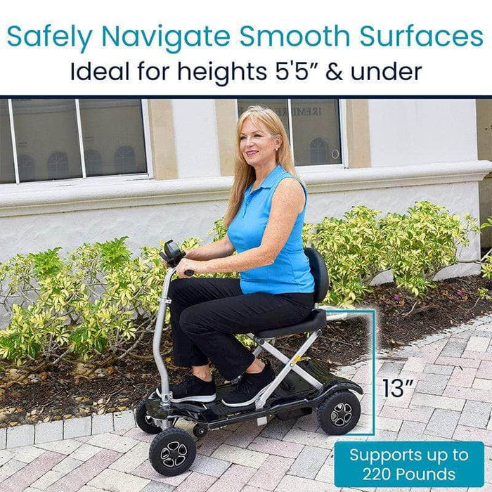 Vive Health Folding Mobility Scooter Safely Navigate Smooth Surface
