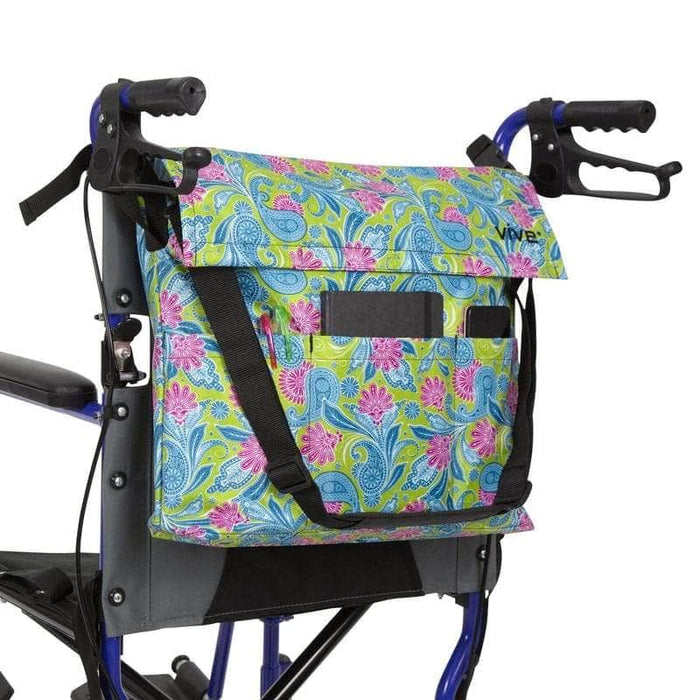 Wheelchair Bag Color Green Paisley
