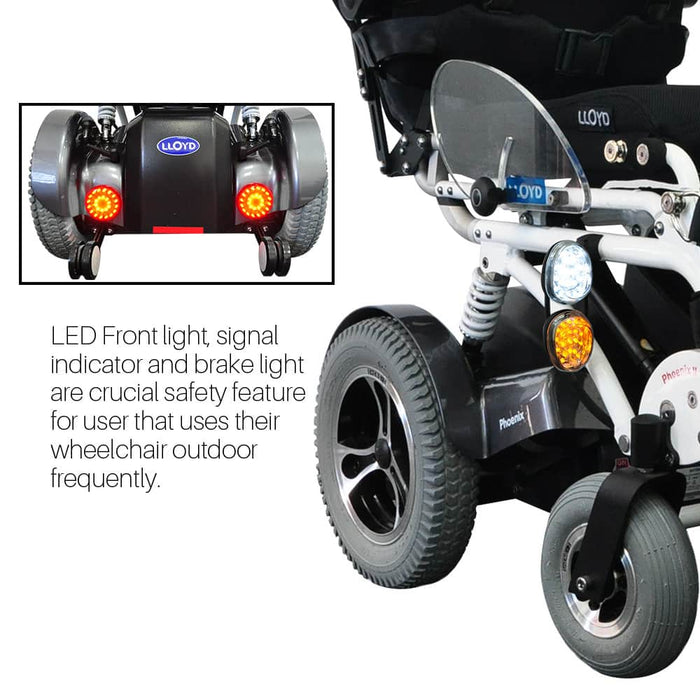 Phoenix II Standing Power Wheelchair LED front light
